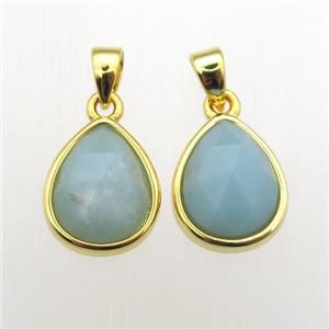 Amazonite teardrop pendants, approx 9-11mm [GM12050]
