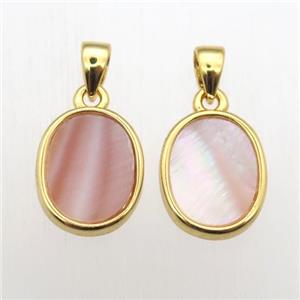 pink Queen Shell oval pendant, approx 9-11mm [GM12058]