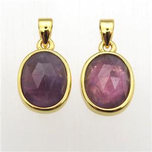Amethyst oval pendant, approx 9-11mm [GM12061]