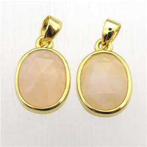 yellow MoonStone oval pendant, approx 9-11mm [GM12063]