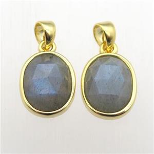 Labradorite oval pendant, approx 9-11mm [GM12066]