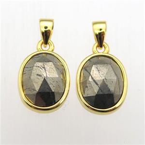 Pyrite oval pendant, approx 9-11mm [GM12068]