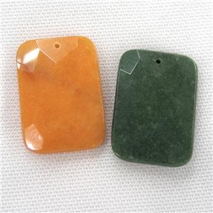 Agate pendants, faceted rectangle, mixed color, approx 32-45mm [GM12089]