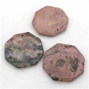 pink Rhyolite pendants, polygon, approx 50mm [GM12104]