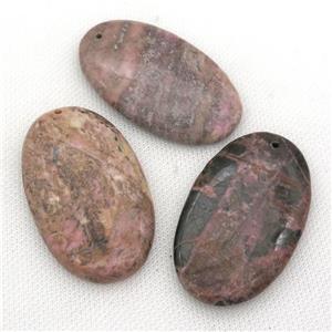 pink Rhodonite oval pendant, approx 35-55mm [GM12107]