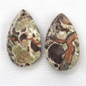 Ocean Jasper teardrop pendants, approx 28-41mm [GM12111]