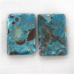 blue Ocean Jasper pendants, rectangle, approx 30-45mm [GM12115]