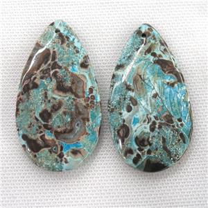 blue Ocean Jasper teardrop pendants, approx 35-60mm [GM12117]