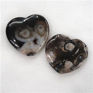 black Cherry Agate heart pendants, approx 45-50mm [GM12124]