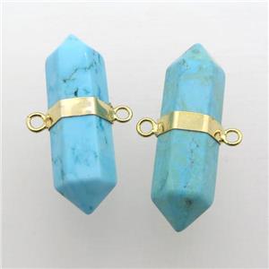 blue turquoise bullet pendant, approx 12-38mm [GM12199]