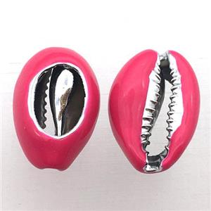 Conch Shell connector with hotpink enameling, approx 10-20mm [GM12233]