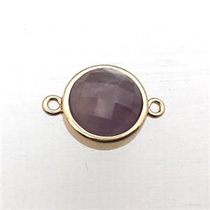 purple Amethyst circle connector, approx 12mm [GM12239]