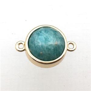green Amazonite circle connector, approx 12mm [GM12241]