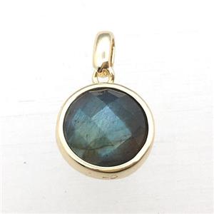 Labradorite circle pendant, approx 12mm [GM12244]