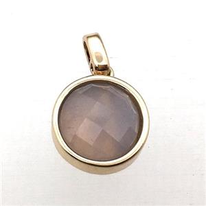 moonstone circle pendant, approx 12mm [GM12245]