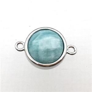 green Amazonite circle connector, approx 12mm [GM12252]