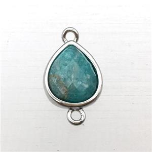 green Amazonite teardrop connector, approx 10-12mm [GM12265]