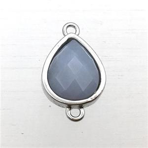 blue lace agate teardrop connector, approx 10-12mm [GM12266]