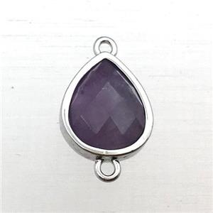 purple Amethyst teardrop connector, approx 10-12mm [GM12267]