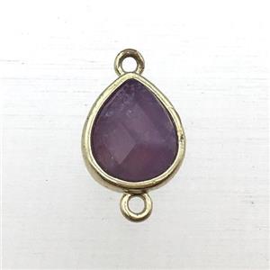 purple Amethyst teardrop connector, approx 10-12mm [GM12271]
