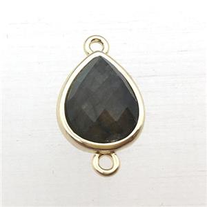 Labradorite teardrop connector, approx 10-12mm [GM12274]