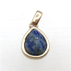 blue Lapis Lazuli teardrop pendant, approx 10-12mm [GM12278]