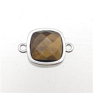 Tiger eye stone square connector, approx 10x10mm [GM12282]