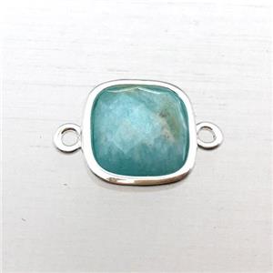 green Amazonite square connector, approx 10x10mm [GM12283]
