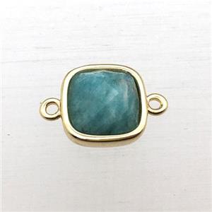 green Amazonite square connector, approx 10x10mm [GM12286]