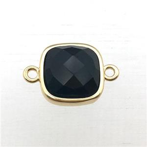 black Onyx Agate square connector, approx 10x10mm [GM12287]