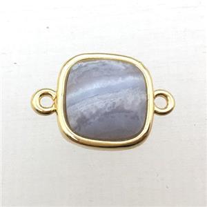blue lace agate square connector, approx 10x10mm [GM12288]