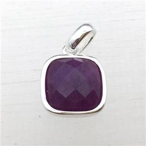 purple jade square pendant, approx 10x10mm [GM12293]