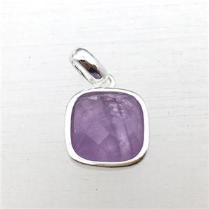 Amethyst square pendant, approx 10x10mm [GM12294]