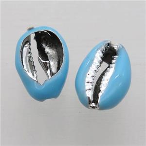 Conch Shell connector with blue enameling, turq, approx 10-20mm [GM12297]