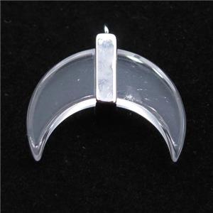Glass crescent moon pendant, approx 16-22mm [GM12306]