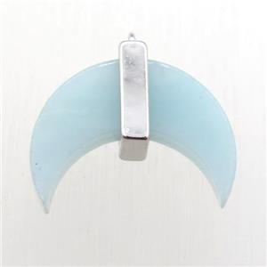 Amazonite crescent moon pendant, approx 16-22mm [GM12309]