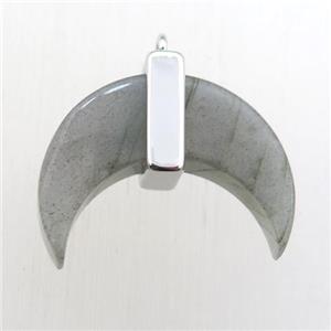 Labradrote crescent moon pendant, approx 16-22mm [GM12310]