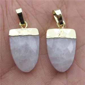 White MoonStone Tongue Pendant Gold Plated, approx 11-16mm [GM12382]