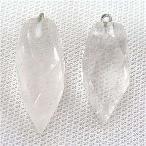 Clear Quartz bullet pendant, approx 15-33mm [GM12439]
