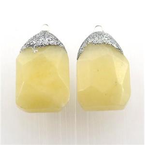 yellow Jade pendant, approx 13-20mm [GM12454]