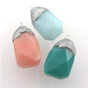 jade pendant, mix color, approx 13-20mm [GM12456]