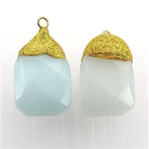 light blue Jade pendant, approx 13-20mm [GM12457]