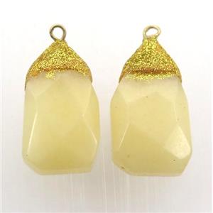 yellow Jade pendant, approx 13-20mm [GM12458]