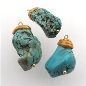 Turquoise nugget pendant, freeform, approx 10-20mm [GM12462]