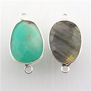 mix Gemstone teardrop connector, approx 16-22mm [GM12467]