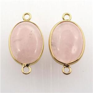 Rose Quartz oval connector, approx 15-20mm [GM12468]