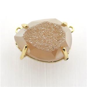 champagne Agate Druzy teardrop pendant, approx 16-22mm [GM12495]