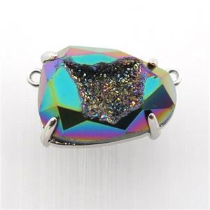 rainbow Agate Druzy teardrop pendant, approx 15-20mm [GM12506]