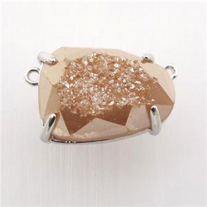 champagne Agate Druzy teardrop pendant, approx 15-20mm [GM12507]