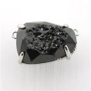 black Agate Druzy teardrop pendant, approx 15-20mm [GM12510]